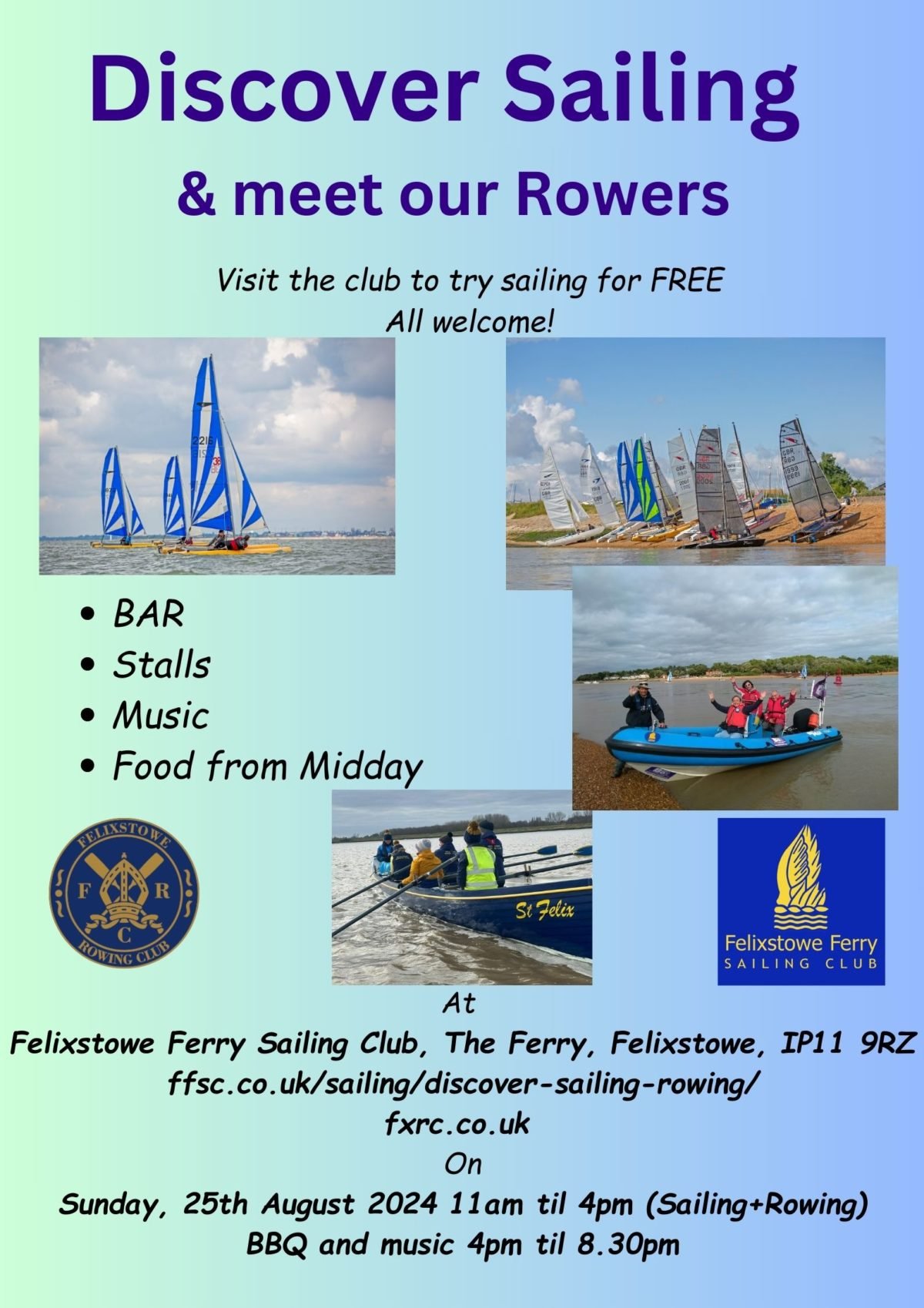 Discover Sailing & Rowing for FREE – Felixstowe Ferry Sailing Club